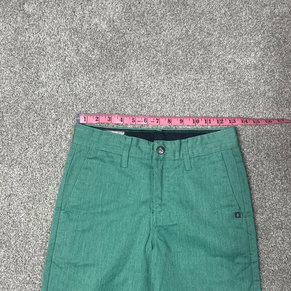 Volcom Shorts Youth 26 VMonty Chino Green 10 inch Inseam Skate Walking Shorts - Picture 5 of 7